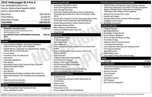 Black Metallic 2022 Volkswagen ID.4 Pro S