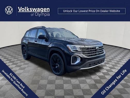 Deep Black Pearl 2026 Volkswagen Atlas 2.0T SE w/Technology 4MOTION