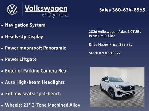 2026 Volkswagen Atlas 2.0T SEL Premium R-Line 4MOTION