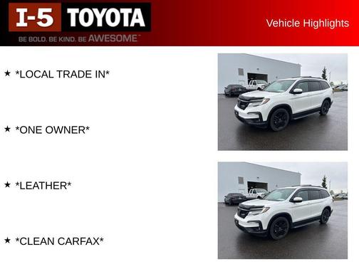 Platinum White Pearl 2022 Honda Pilot AWD Black Edition