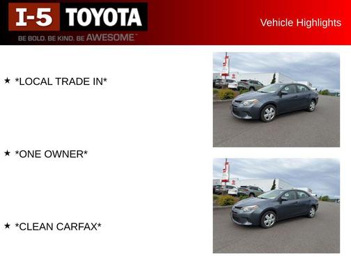 Slate Metallic 2015 Toyota Corolla LE