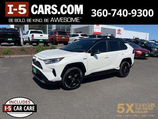 Blizzard Pearl/Midnight Black Metallic 2021 Toyota RAV4 Hybrid SE