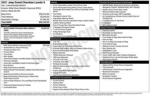 Billet Silver Metallic Clearcoat 2021 Jeep Grand Cherokee Laredo
