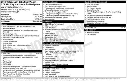 Platinum Gray Metallic 2013 Volkswagen Jetta SportWagen TDI