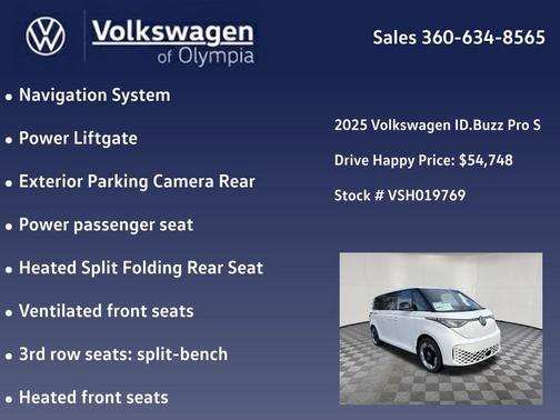 Candy White 2025 Volkswagen ID. Buzz Pro S