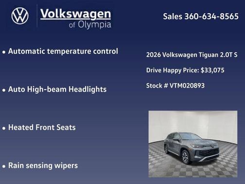 2026 Volkswagen Tiguan 2.0T S 4MOTION