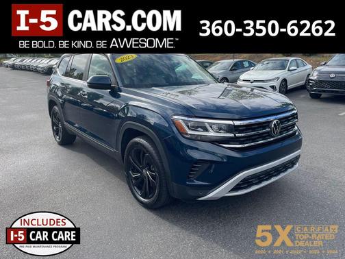 Blue Metallic 2023 Volkswagen Atlas 3.6L SE w/Technology