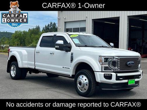 Star White Metallic Tri-Coat 2021 Ford F-450 Platinum
