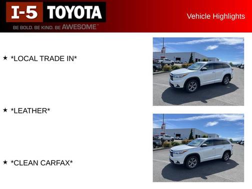 Blizzard Pearl 2015 Toyota Highlander XLE