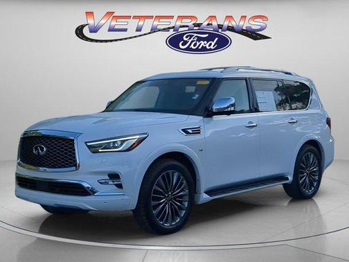 Moonstone White 2019 INFINITI QX80 Luxe