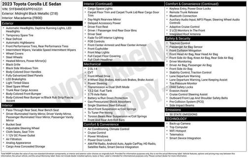 2023 Toyota Corolla LE