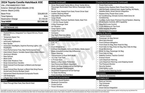 2024 Toyota Corolla XSE