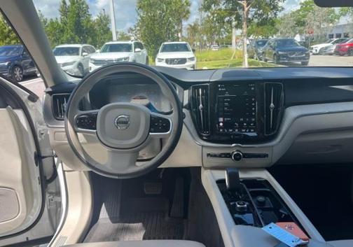 Crystal White Metallic 2024 Volvo XC60 B5 Plus Dark Theme