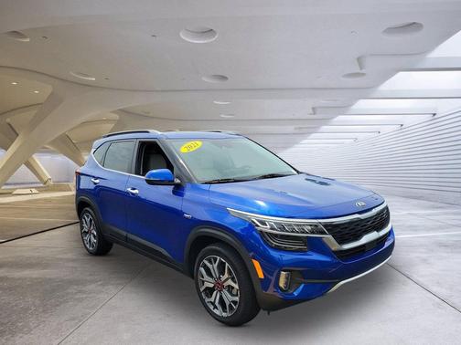 Neptune Blue 2021 Kia Seltos SX Turbo