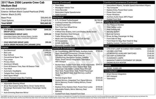 2017 RAM 2500 Laramie Crew Cab 4x4 6'4' Box