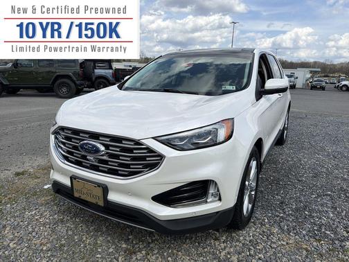 White Platinum Metallic Tri-Coat 2019 Ford Edge Titanium