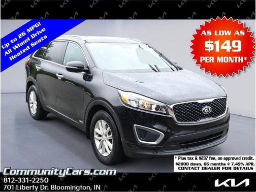 Ebony Black 2016 Kia Sorento LX