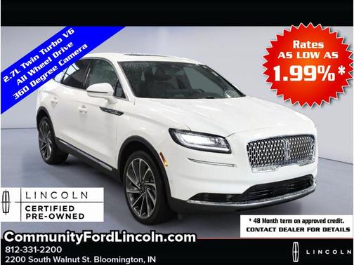Pristine White Metallic Tri-Coat 2023 Lincoln Nautilus Reserve
