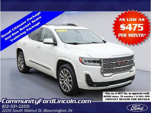 White Frost Tricoat 2022 GMC Acadia Denali