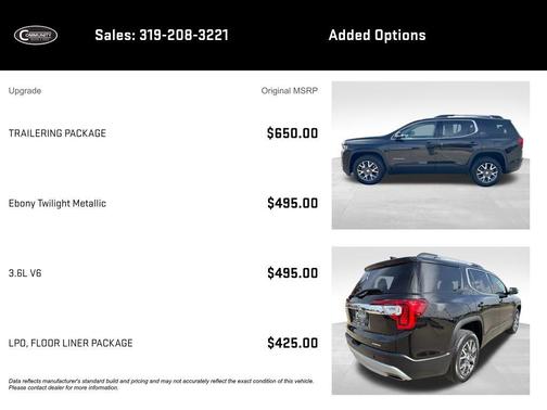 Black 2023 GMC Acadia SLT