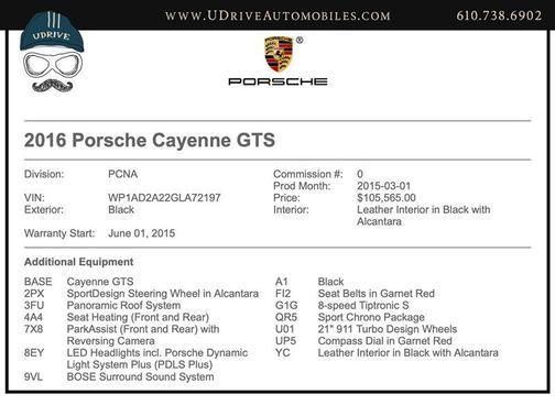 2016 Porsche Cayenne GTS