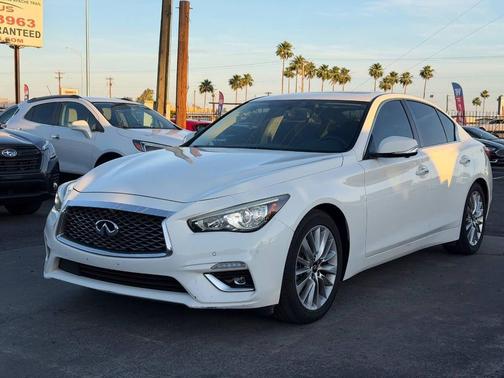 Pure White 2021 INFINITI Q50 3.0t LUXE