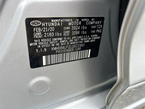 Stellar Silver 2020 Hyundai ELANTRA Value Edition