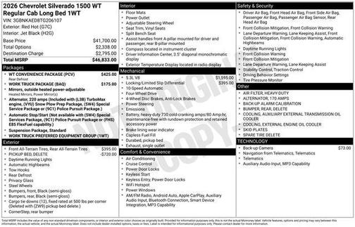 Red Hot 2026 Chevrolet Silverado 1500 WT