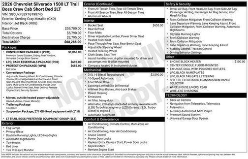 Sterling Gray Metallic 2026 Chevrolet Silverado 1500 LT Trail Boss