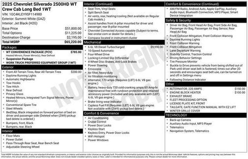 Summit White 2025 Chevrolet Silverado 2500 WT