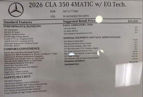 Polar White 2026 Mercedes-Benz CLA 350 CLA 350