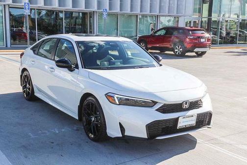 Platinum White Pearl 2026 Honda Civic Hybrid Sport Touring