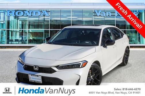 Platinum White Pearl 2026 Honda Civic Hybrid Sport Touring
