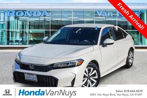 Platinum White Pearl 2025 Honda Civic LX