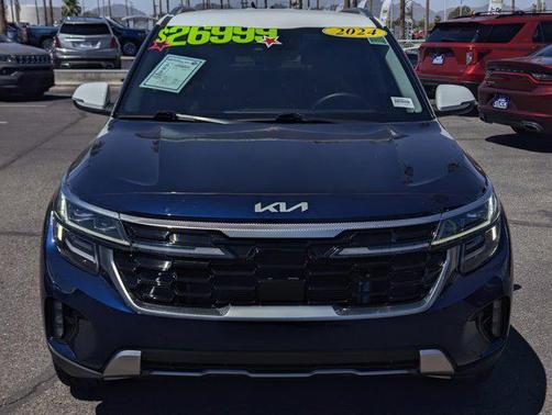 Dark Ocean Blue/White Roof 2024 Kia Seltos SX Turbo