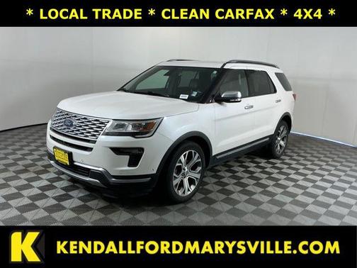 White Platinum Clearcoat Metallic 2019 Ford Explorer Platinum