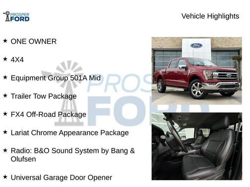 Red Metallic 2022 Ford F-150 Lariat