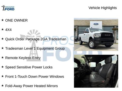 Bright White 2022 RAM 2500 Tradesman Regular Cab 4x4 8' Box