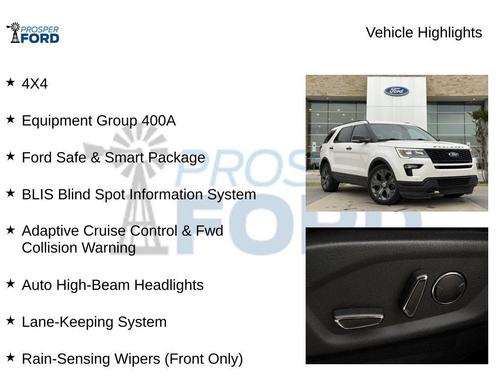 White Platinum Tri-Coat 2018 Ford Explorer Sport