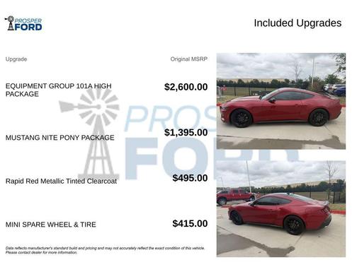 Red Metallic 2024 Ford Mustang EcoBoost