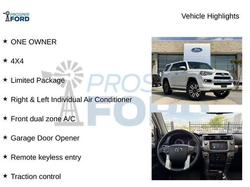 Super White 2019 Toyota 4Runner Limited