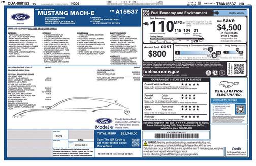 Velocity Blue 2026 Ford Mustang Mach-E Premium
