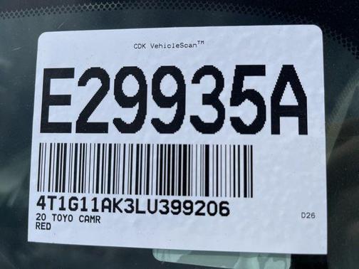 Supersonic Red 2020 Toyota Camry SE