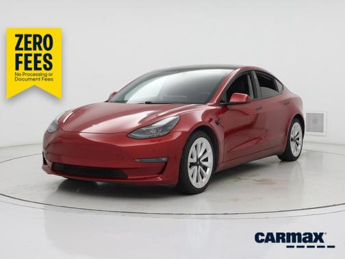 Burgundy 2021 Tesla Model 3 Long Range