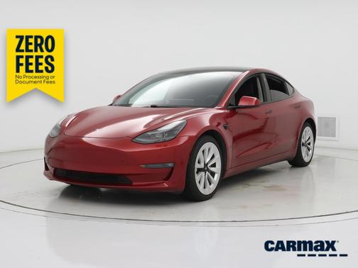 Burgundy 2021 Tesla Model 3 Long Range