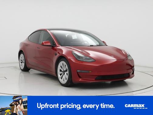 Burgundy 2021 Tesla Model 3 Long Range