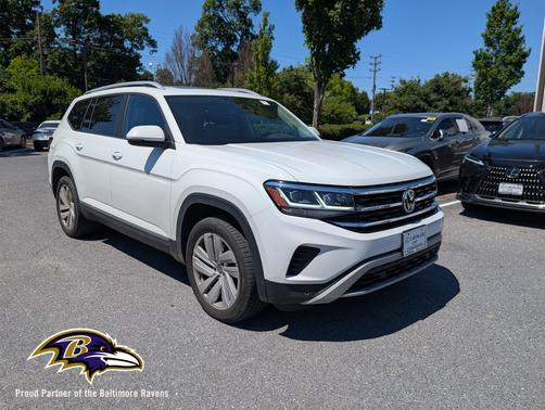 Pure White 2021 Volkswagen Atlas 3.6L SEL