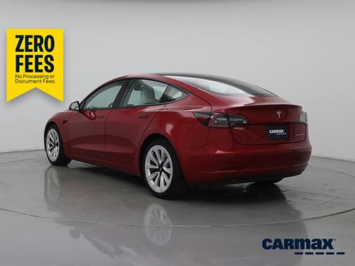 Red 2021 Tesla Model 3 Long Range