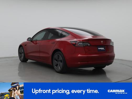 Red 2021 Tesla Model 3 Standard Range Plus