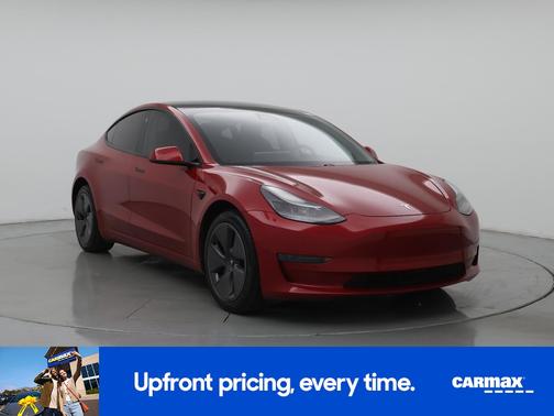 Red 2021 Tesla Model 3 Standard Range Plus